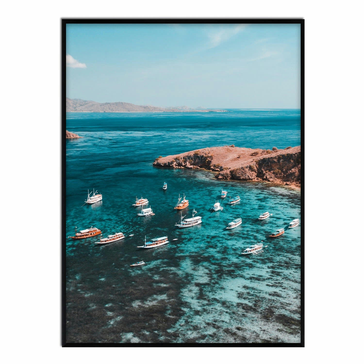 MAR - Affiche avec cadre noir - Eau cristalline - 50x70