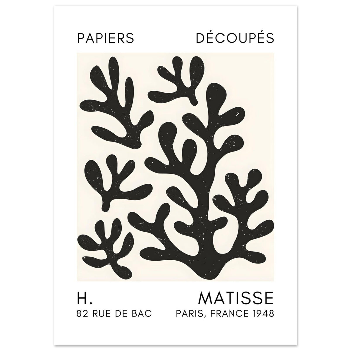 Artfulprints Poster Matisse – Coral shadows black  - 50x70 cm - Zwart