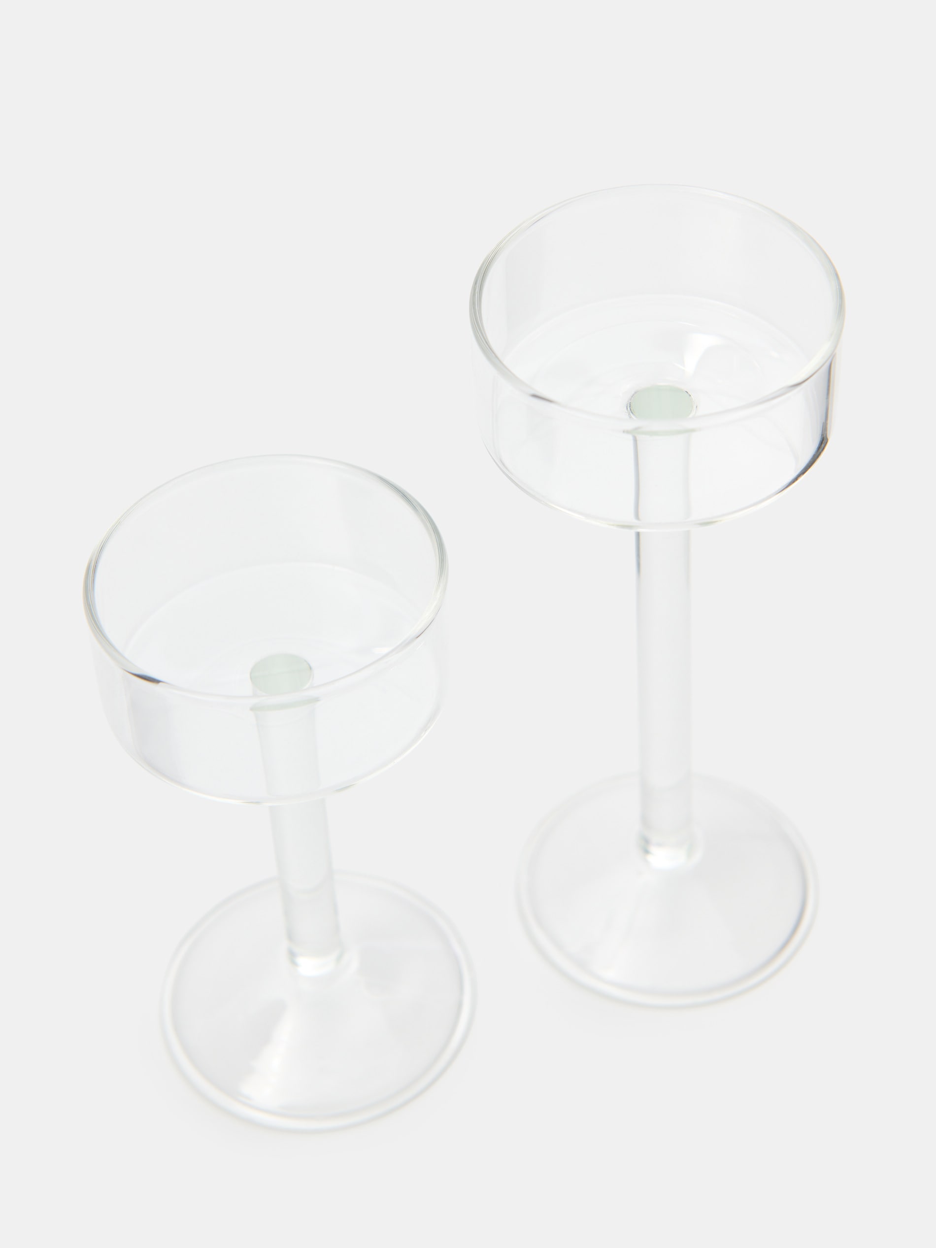 Zestaw transparentnych świeczników 2 pack