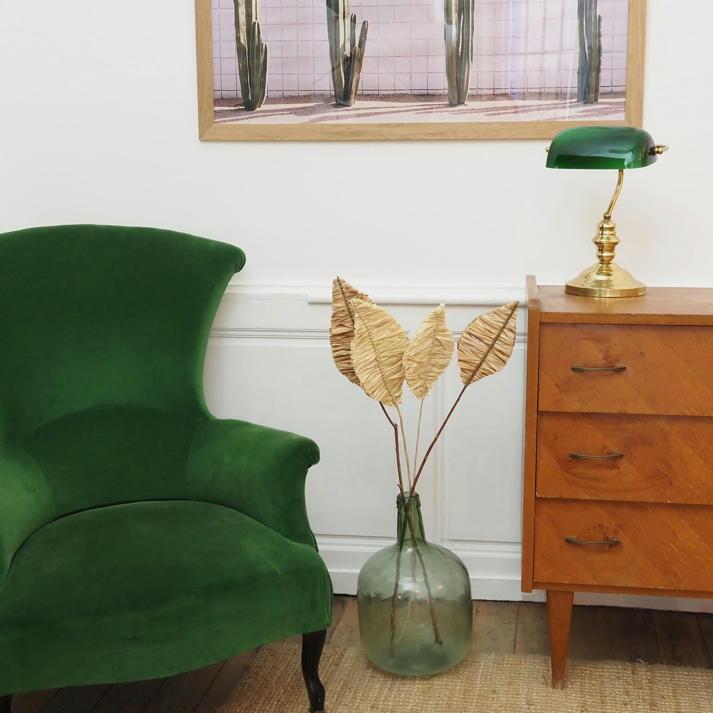 - Palmes séchées naturelles 100cm lot de 2