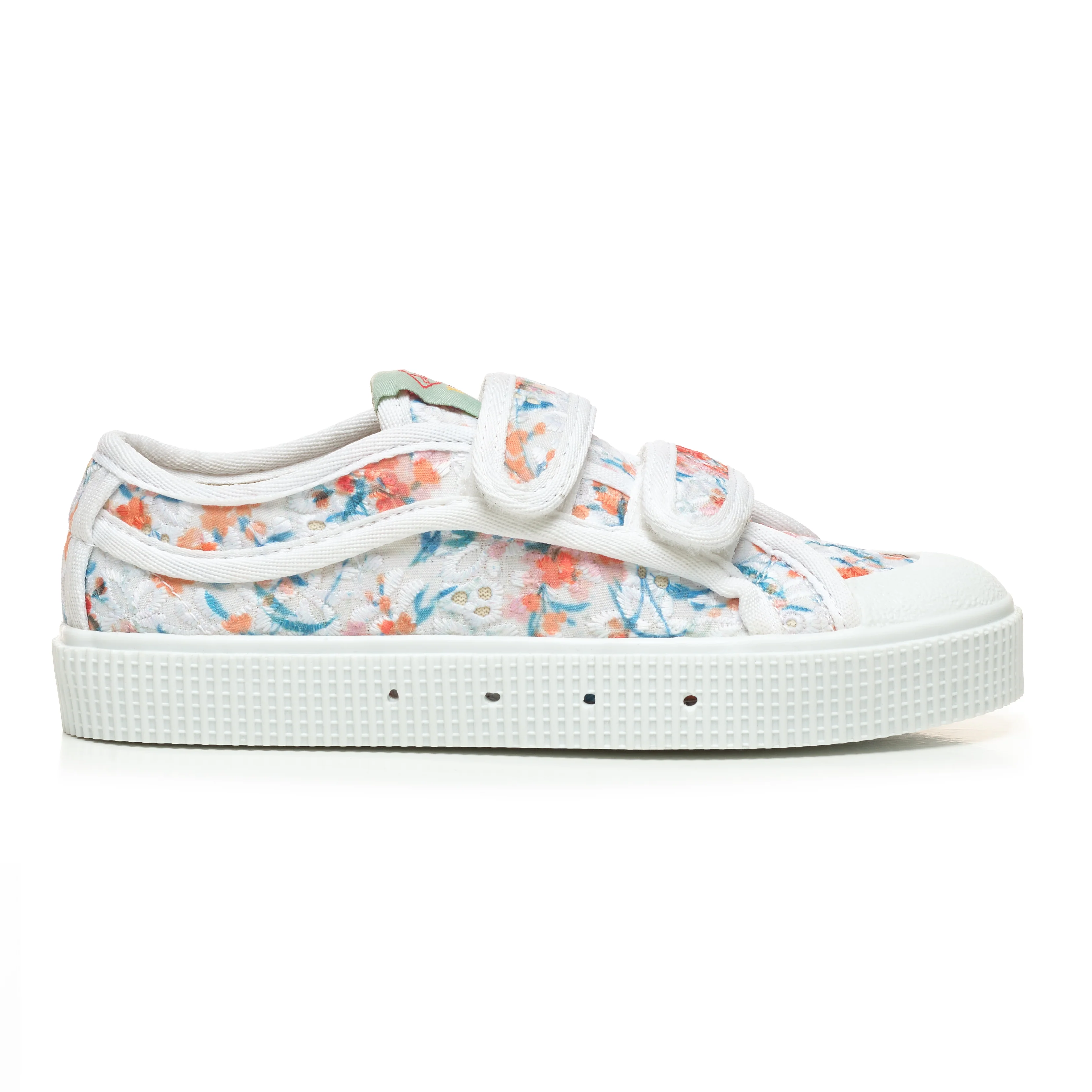 Sanjo Kids V200 Wild Flowers // White Orange
