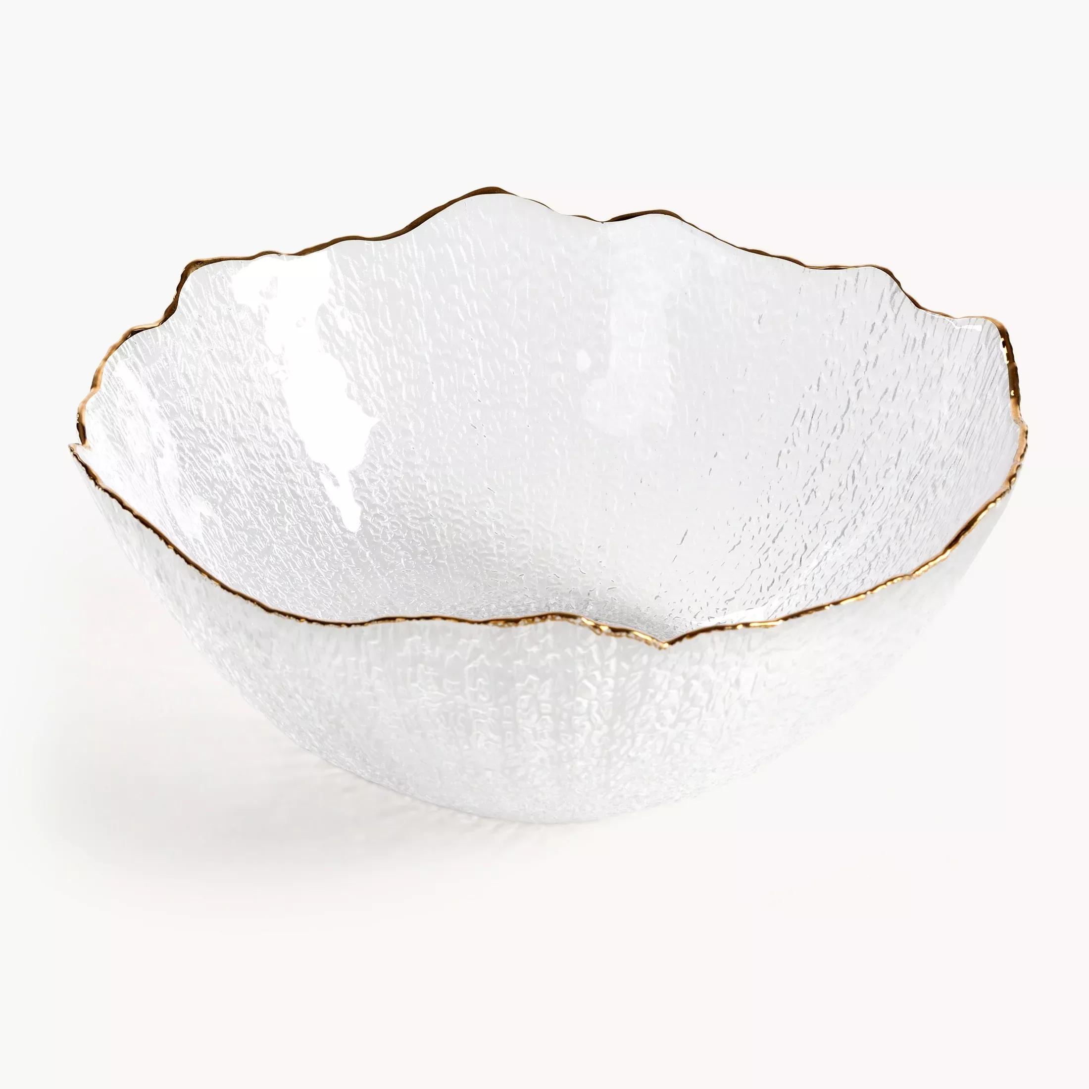 Misa szklana biało, złota o ozdobnym tłoczonym wzorze 25x11 cm DAISY