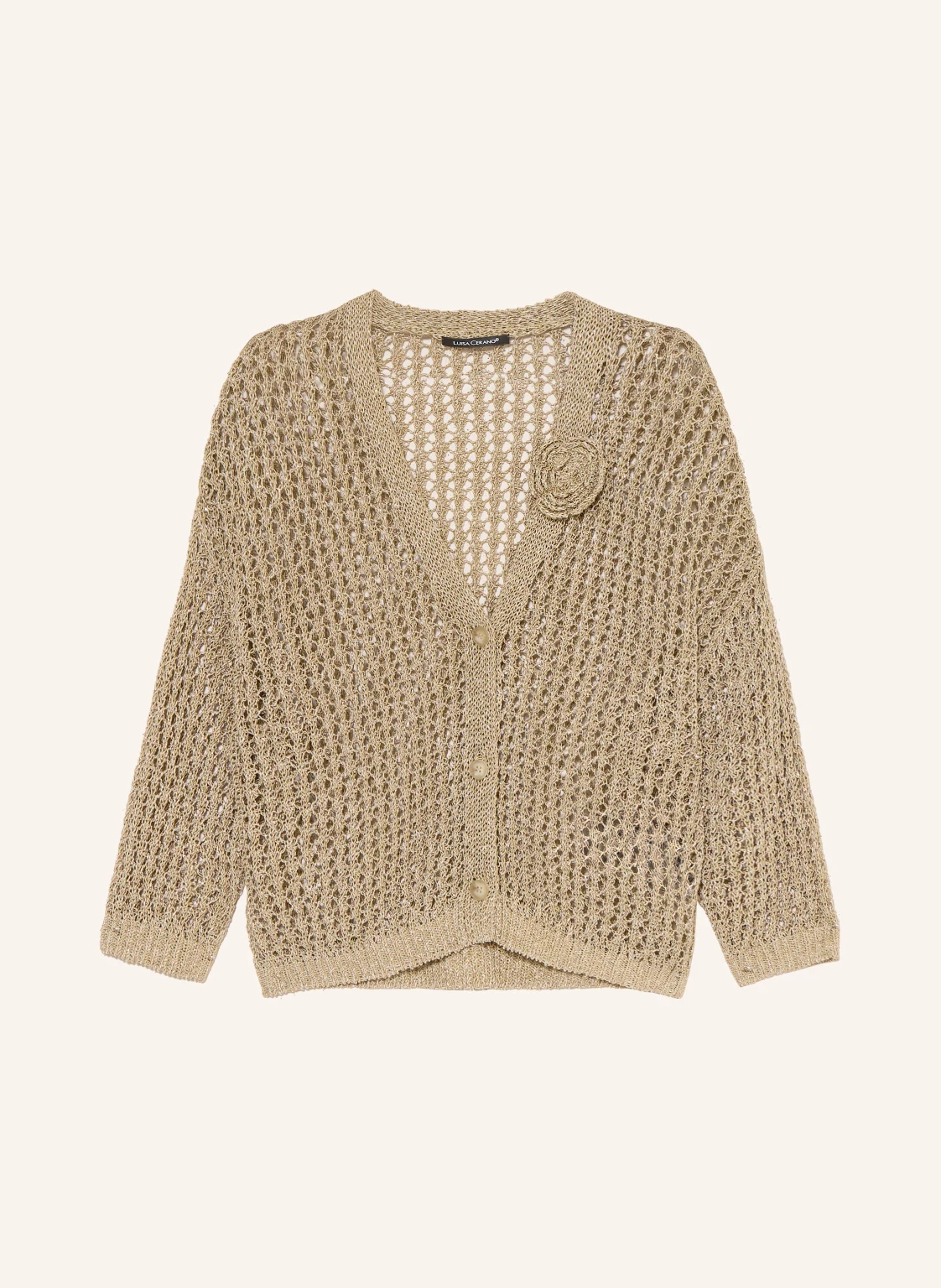 LUISA CERANO Strickjacke aus Leinen mit Glitzergarn