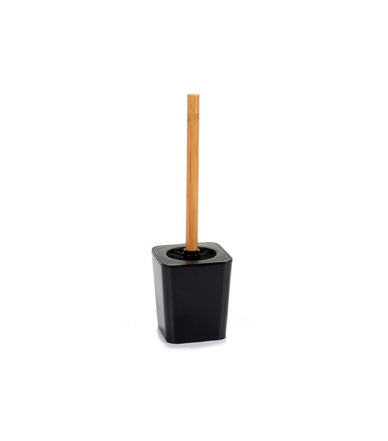 BAMBOU - Balai brosse WC plastique noir et bambou