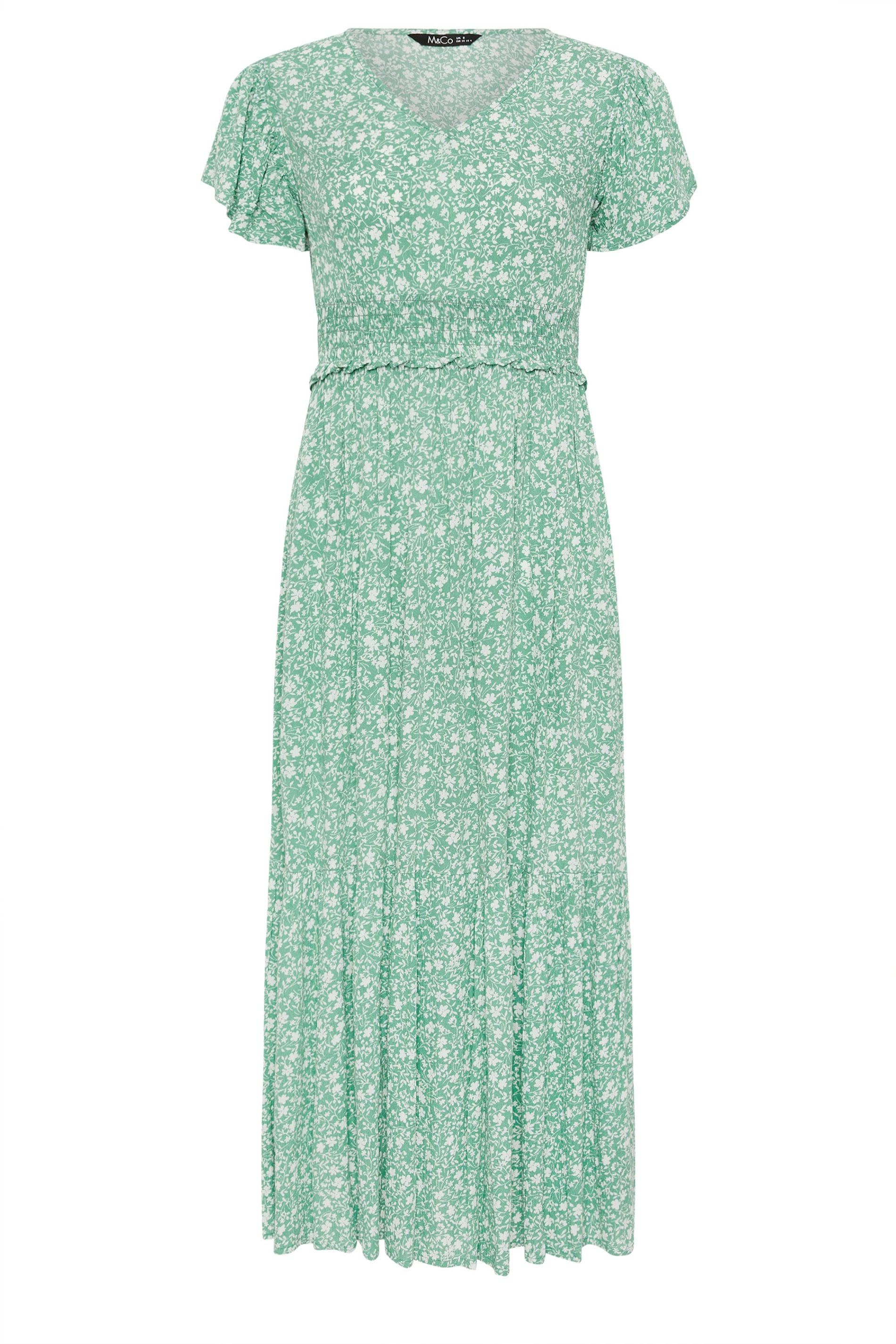 M&Co Printed Shirred Waist Maxi Dress