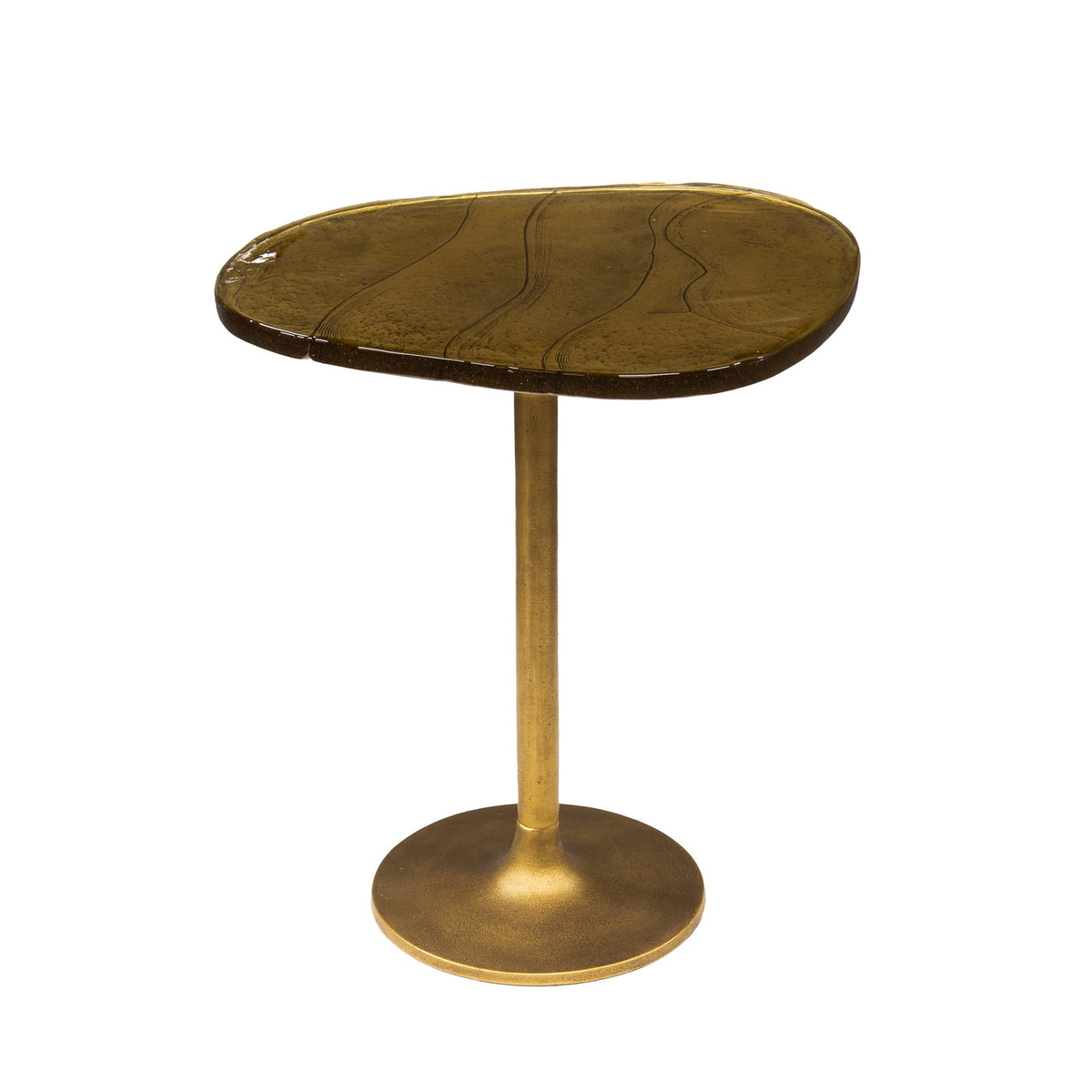 Giga Meubel Bijzettafel Eclipse - Goud Metaal/Glas - 50x42x55cm