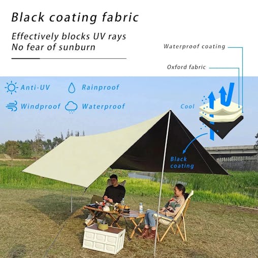 NNEOBA Black Coated Waterproof Camping Tent (Beige)