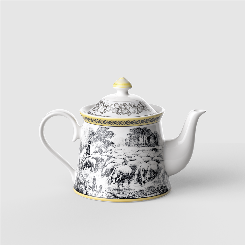 Audun Teapot - Multi-colored, 33.9 oz, Premium Porcelain