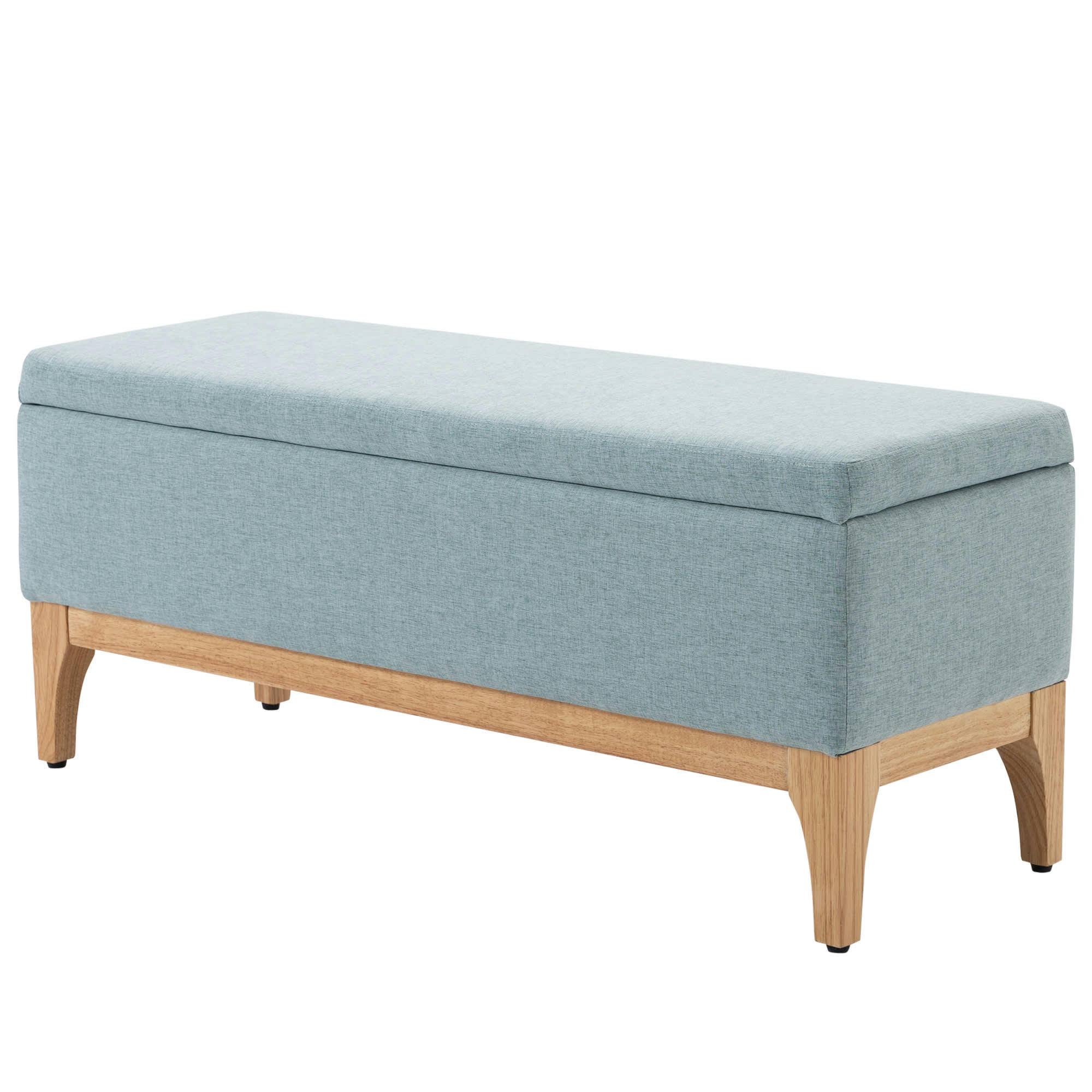 - Banquette coffre de rangement 2 en 1 style scandinave tissu vert d