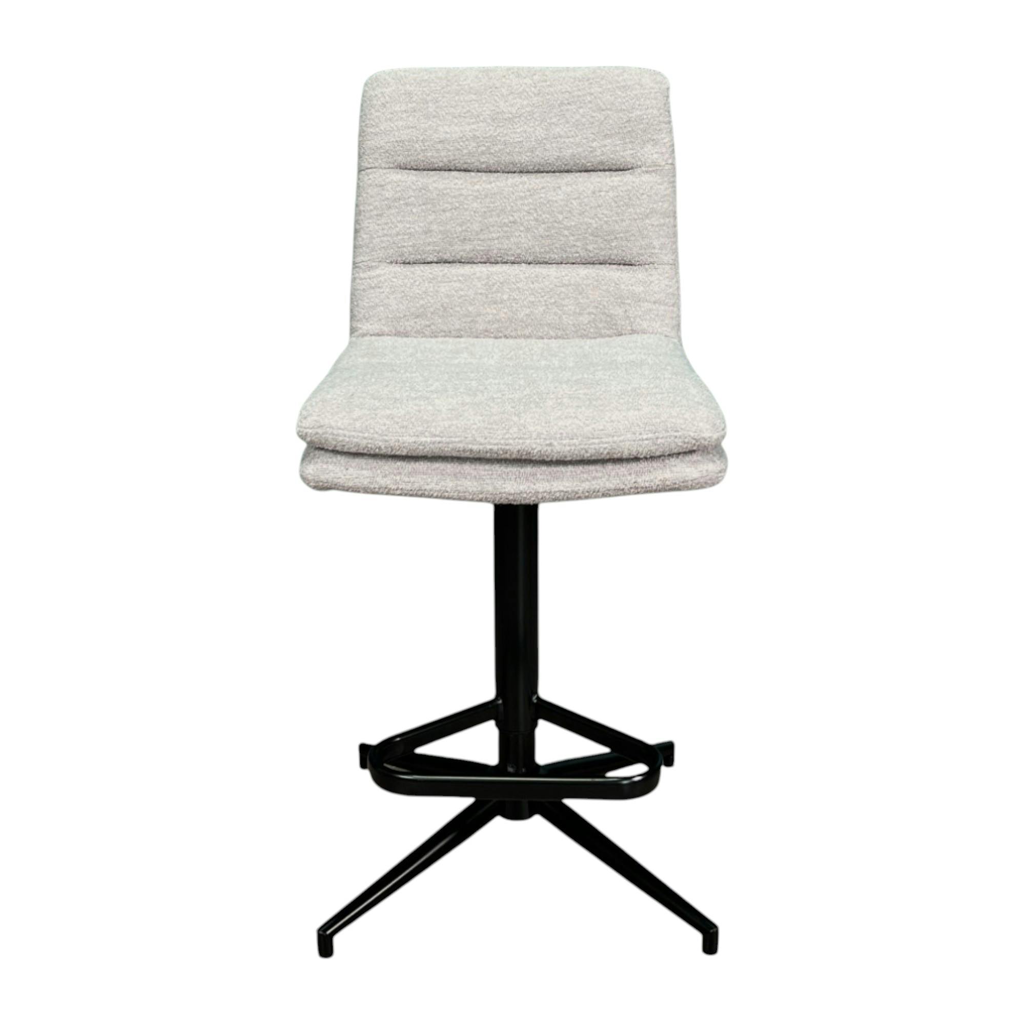 Chaise de bar tissu bouclettes sable réglable en hauteur (lot de 2) PALERME