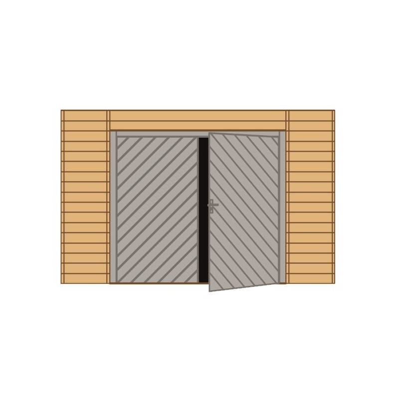 Paroi frontale avec porte de garage pour carport 2,7 x 2,45 m SOLID