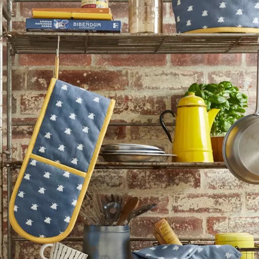 Ulster Weavers Double Oven Glove Bees Blue | 88 x 18cm