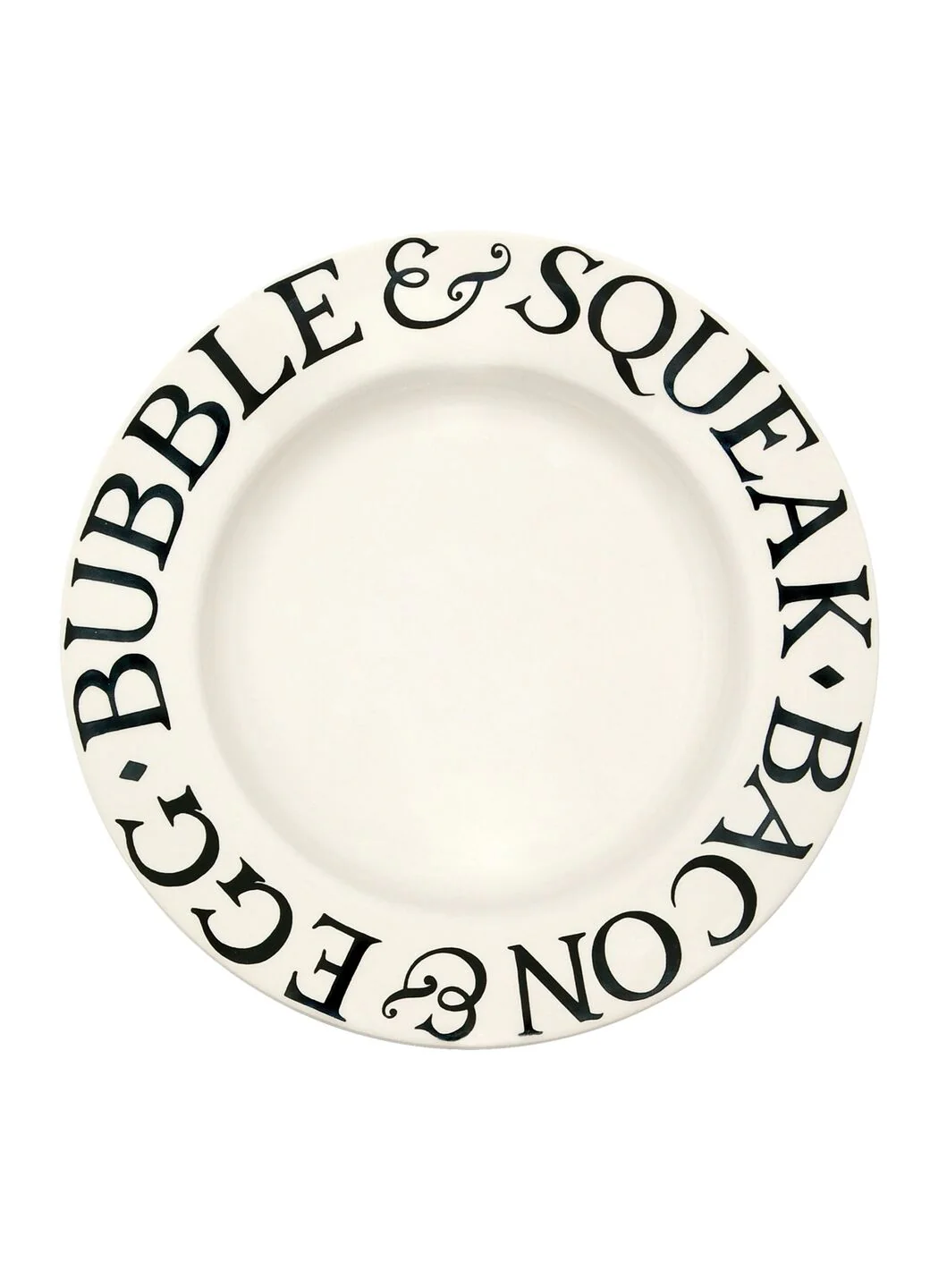 Black Toast Bacon & Egg Large Dinner Plate, 10.5 Inch