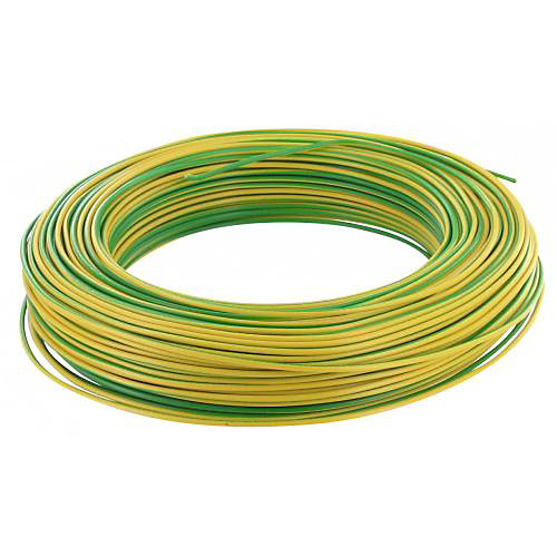 Câble d'installation H07V-U 10m 2.5mm² jaune et vert avec isolant en PVC - FILS &CÂBLES - 60101025C