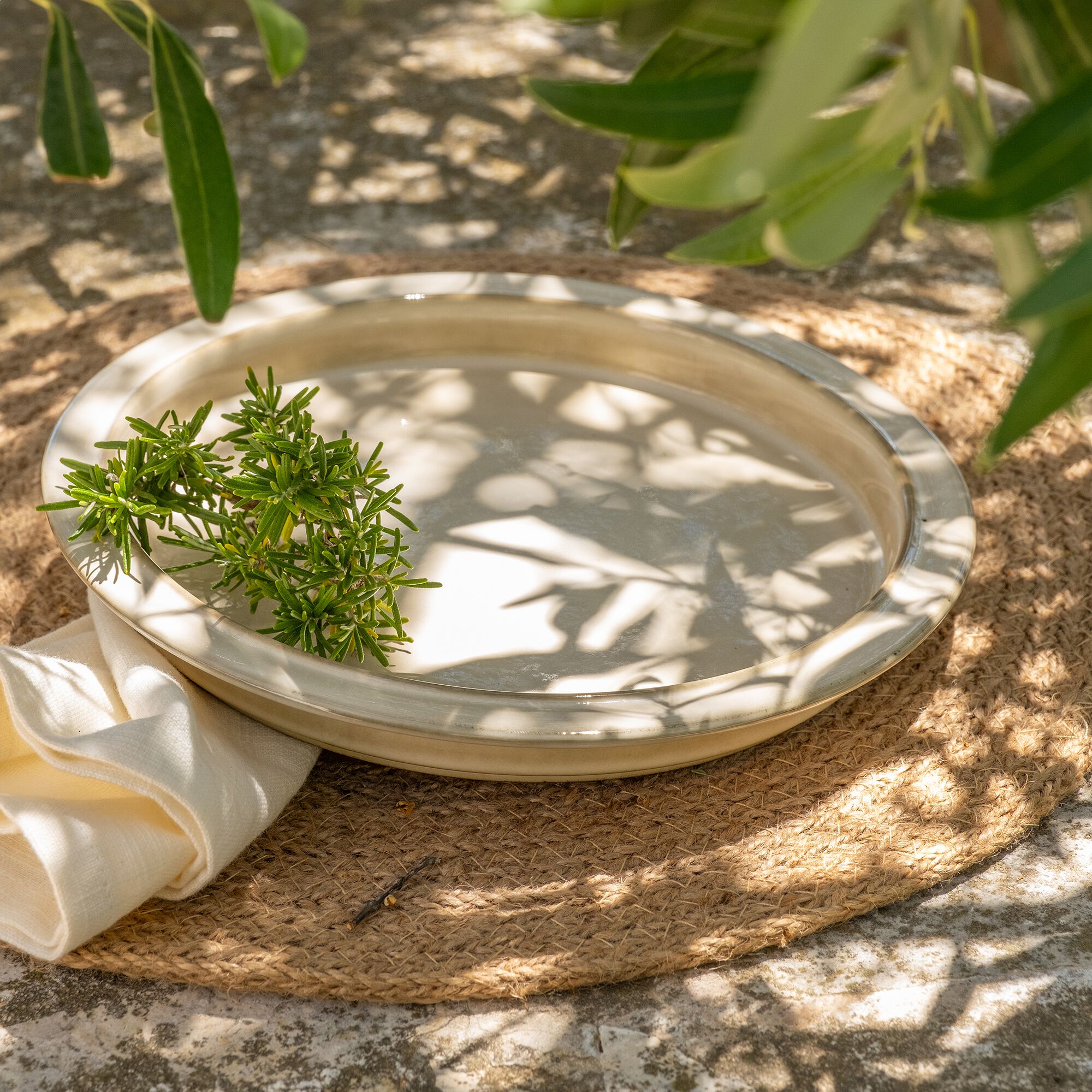 HALO - Assiette à dessert en grès D21cm - blanc ventoux