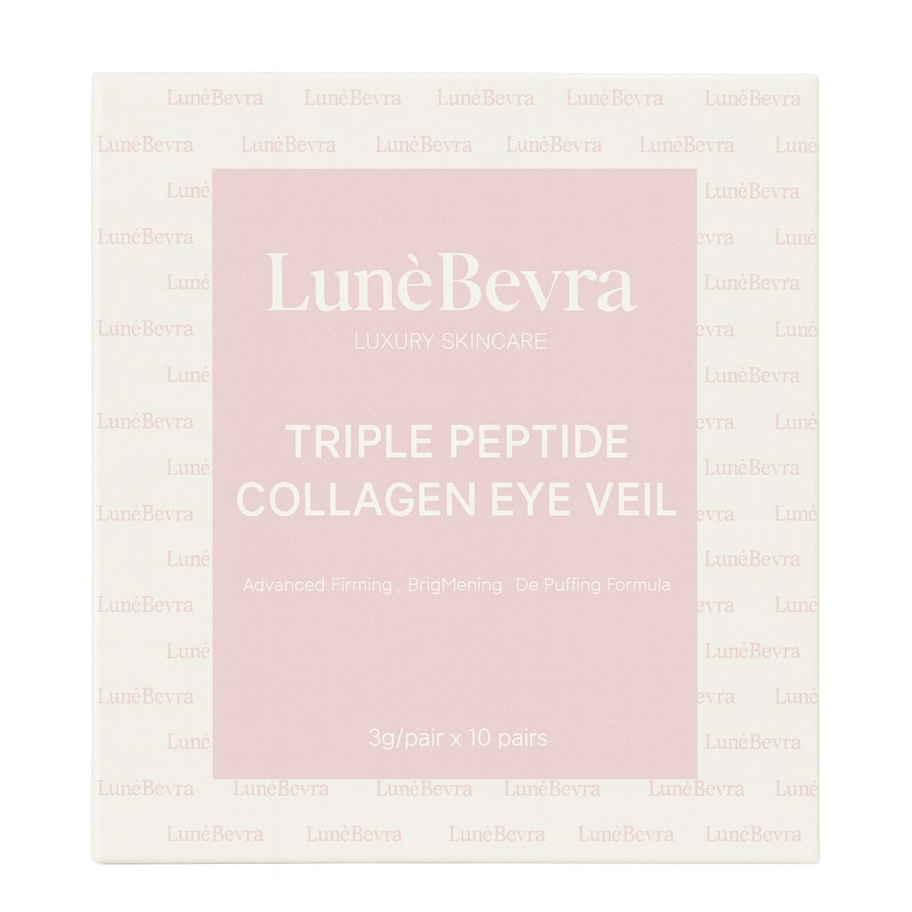LunèBevra Triple Peptide Collagen Eye Veil – Firming, Brightening & De-Puffing Under-Eye Patches x 10