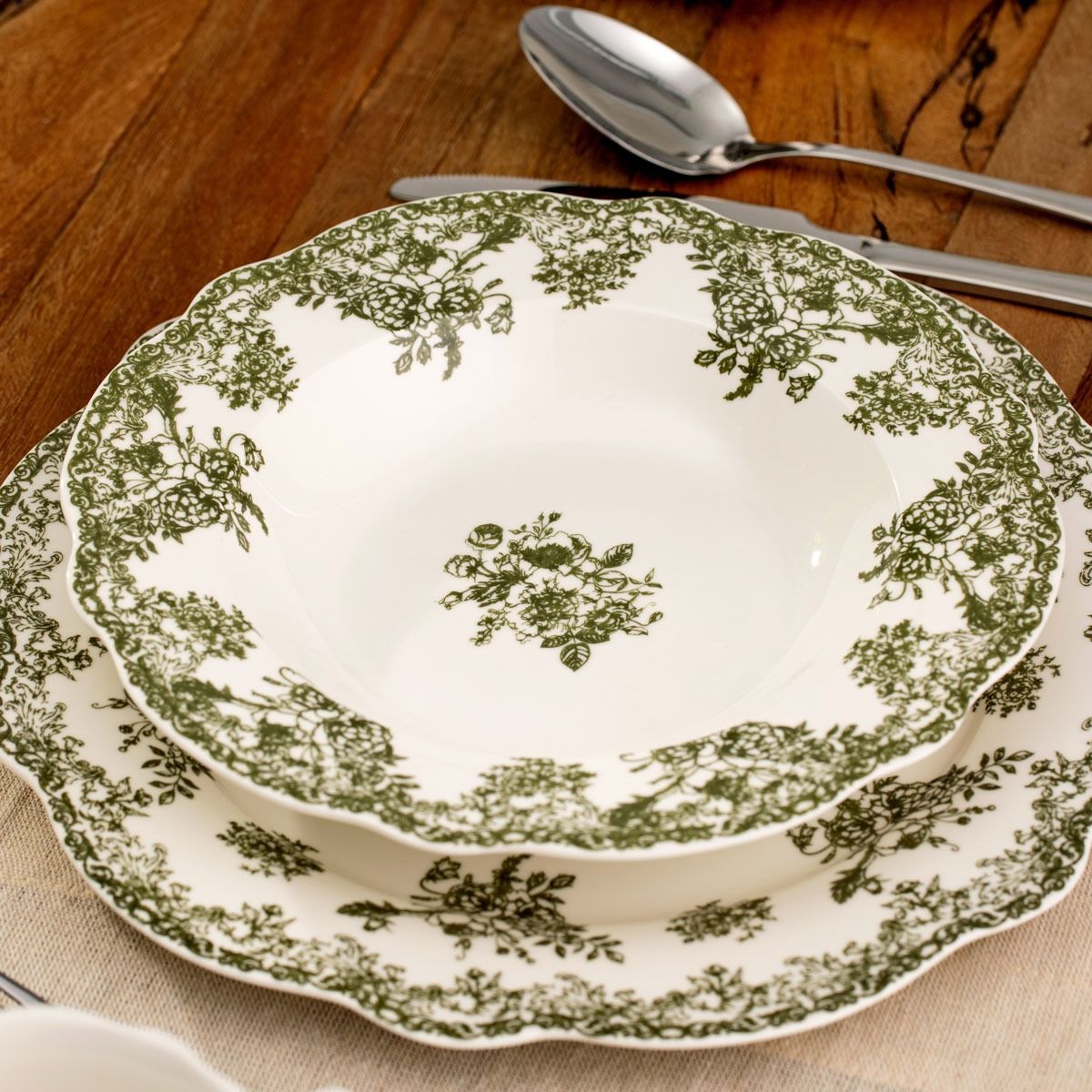 Talerz LOURRY głęboki zielony 22 cm