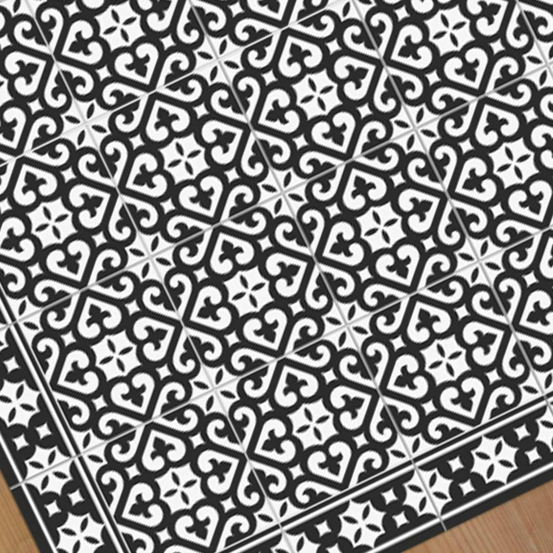 BARCELONE - Tapis en vinyle Via Augusta noir 60x120