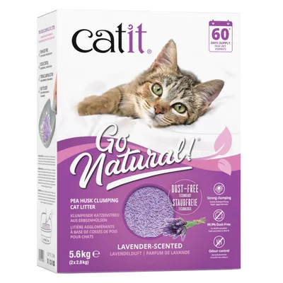 Catit Go Natural Pea Husk Clumping Cat Litter with Lavender Scent