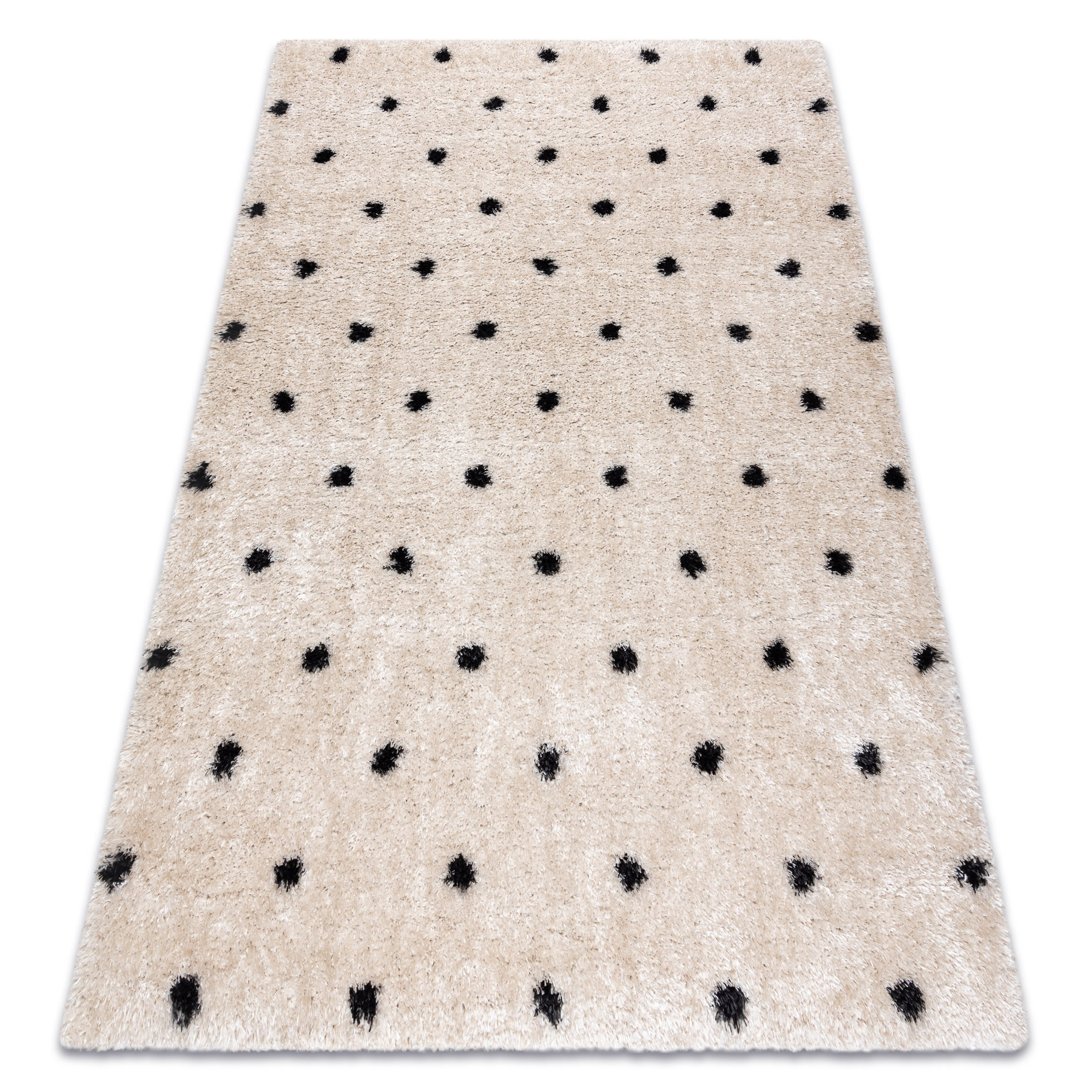 Dywan FLUFFY 2370 shaggy kropki - krem / antracyt 120x170 cm