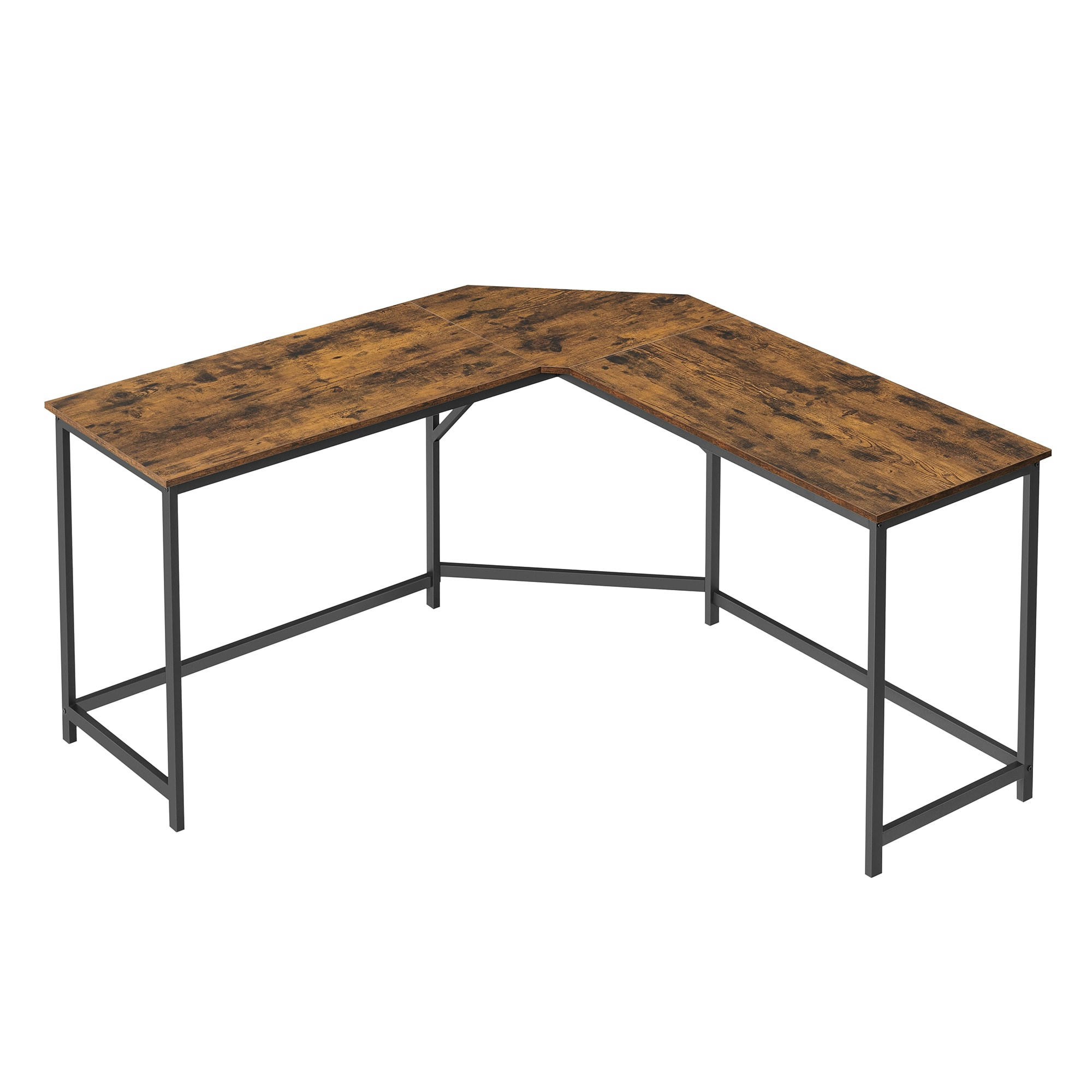 - Bureau d'angle en L effet bois noir