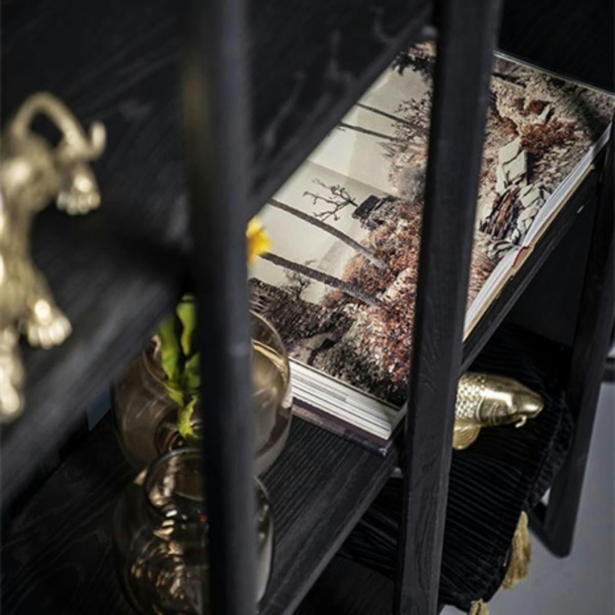 LUIS - Étagère en bois massif et métal noir 229x240cm