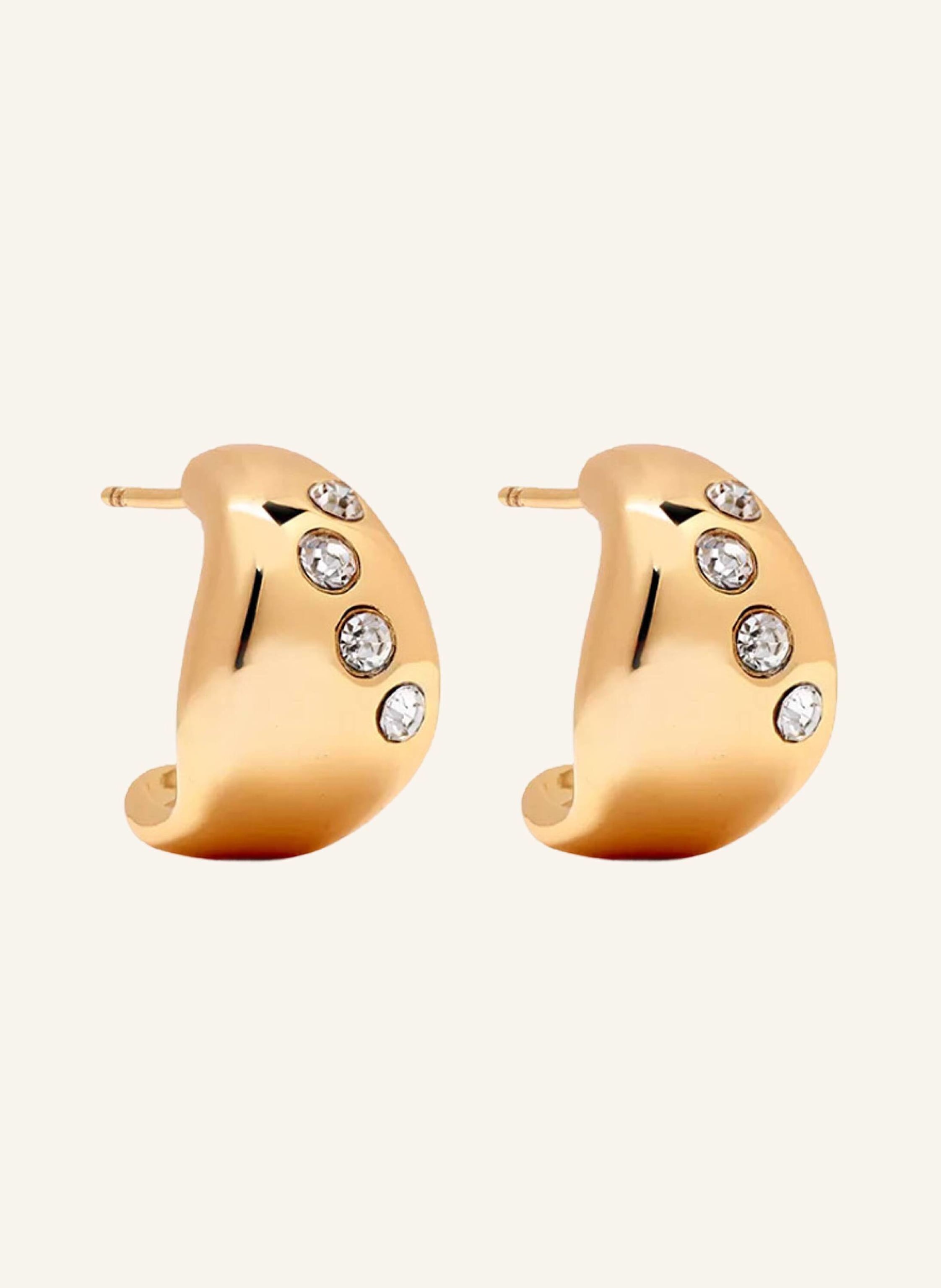 YOJ Ohrstecker REMENI CRYSTAL CHUBBY HOOP EARRINGS by GLAMBOU