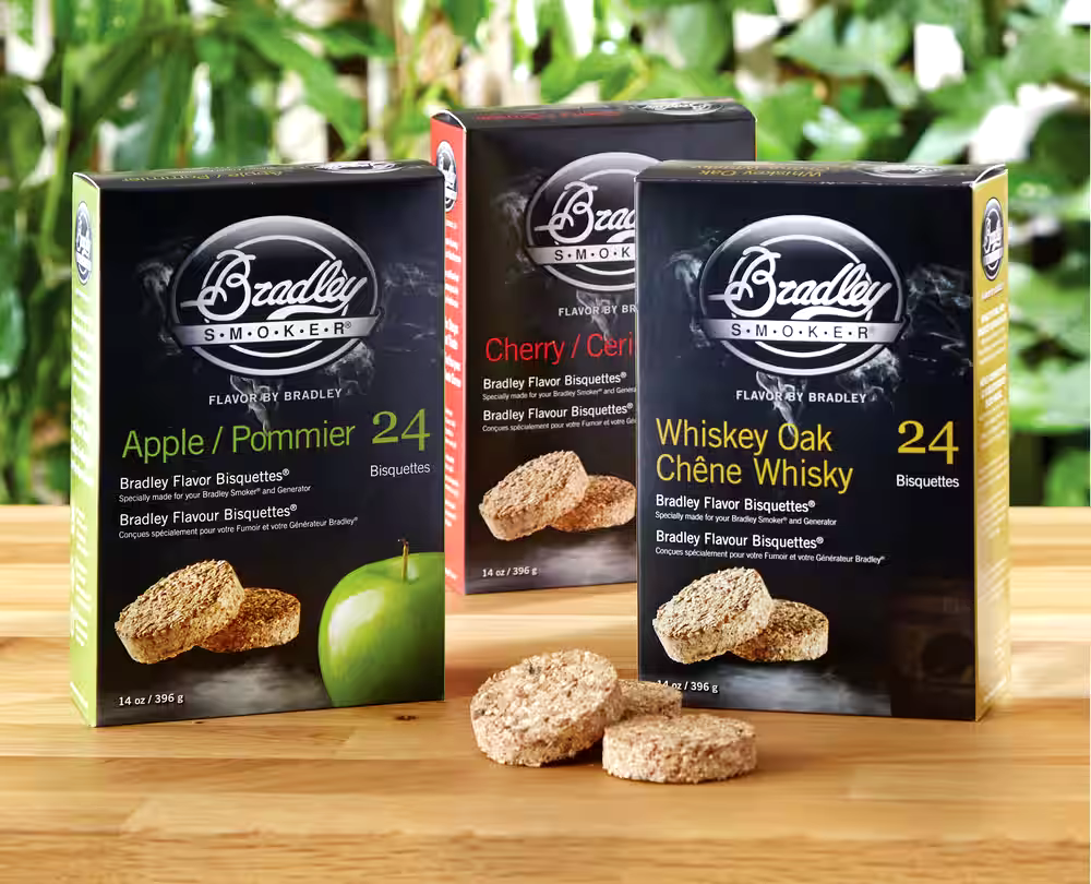 Bradley Smoker Apple Flavoured Smoking Pure Wood Chip Bisquettes, 24-Pack