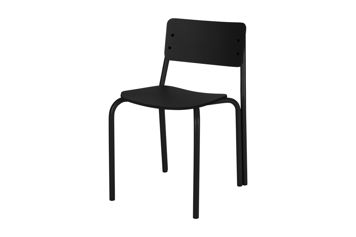 noo.ma Kei Chair - strak plywood design Vulcano Black, zithoogte 44,5 cm