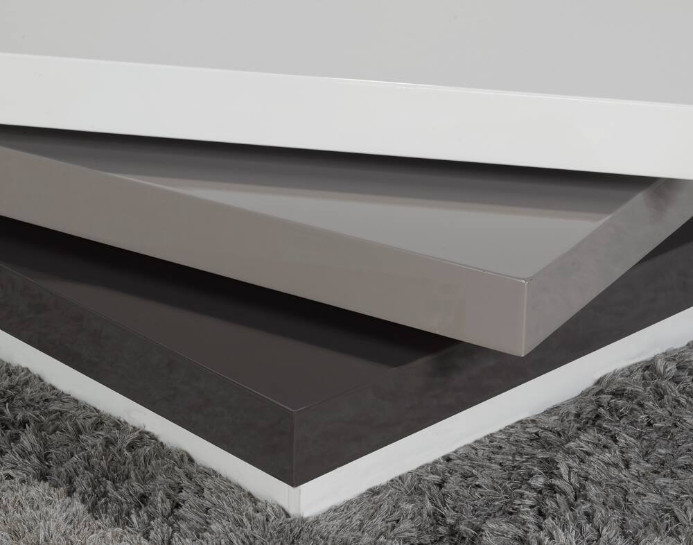 Brassex Tri-Tone Rotating Coffee Table with Storage
