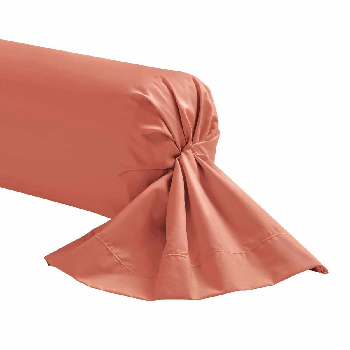 ROYAL LINE CORAIL - Taie de traversin en percale de coton corail 43x230