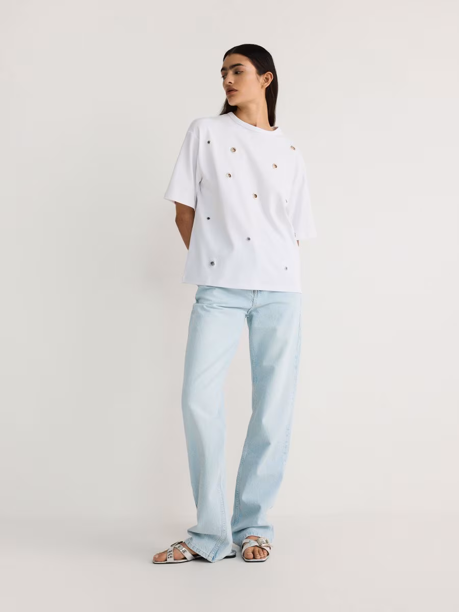 Oversized T-Shirt With Eyelets