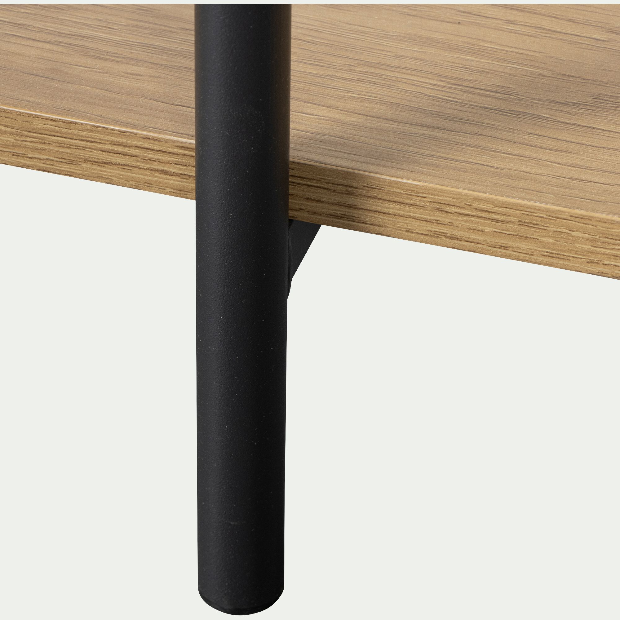 IZZY - Bibliothèque en bois et fer noir l120cm - bois clair