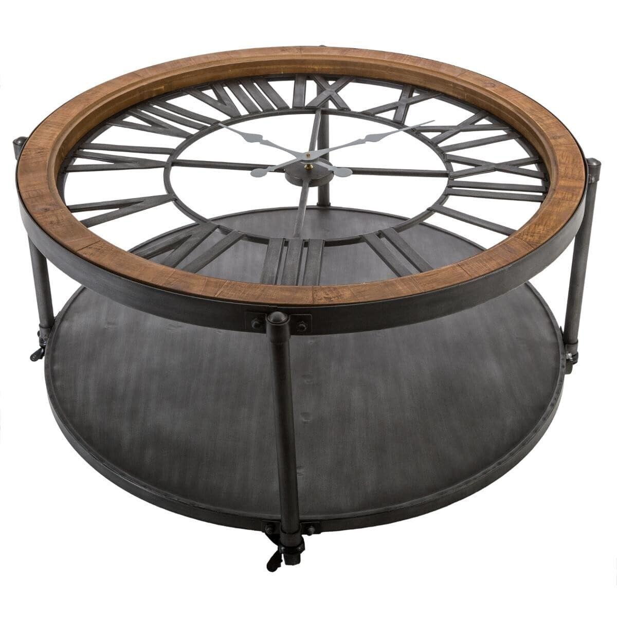 Ława stolik kawowy w stylu LOFT zegar do salonu 90 cm