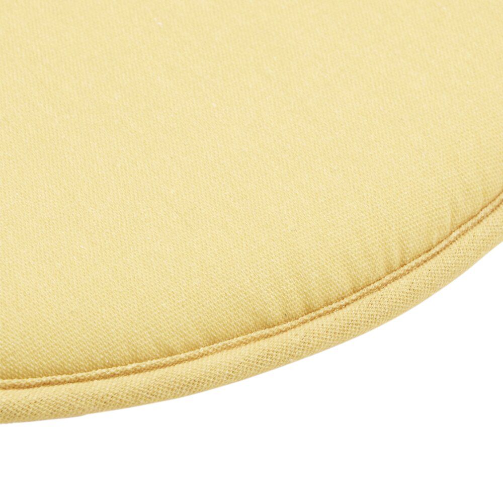 Galette de chaise ronde à nouettes unie Ø38cm (2 modèles jaune ou bleu)