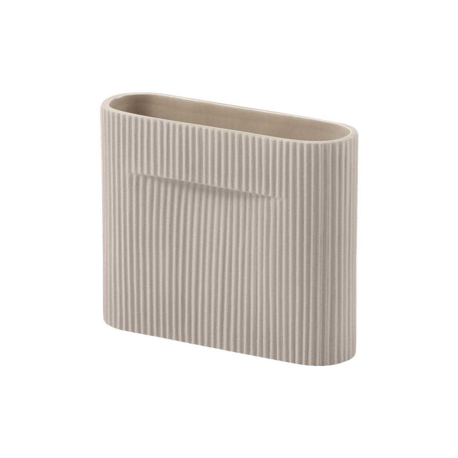 Ridge Vase, beige