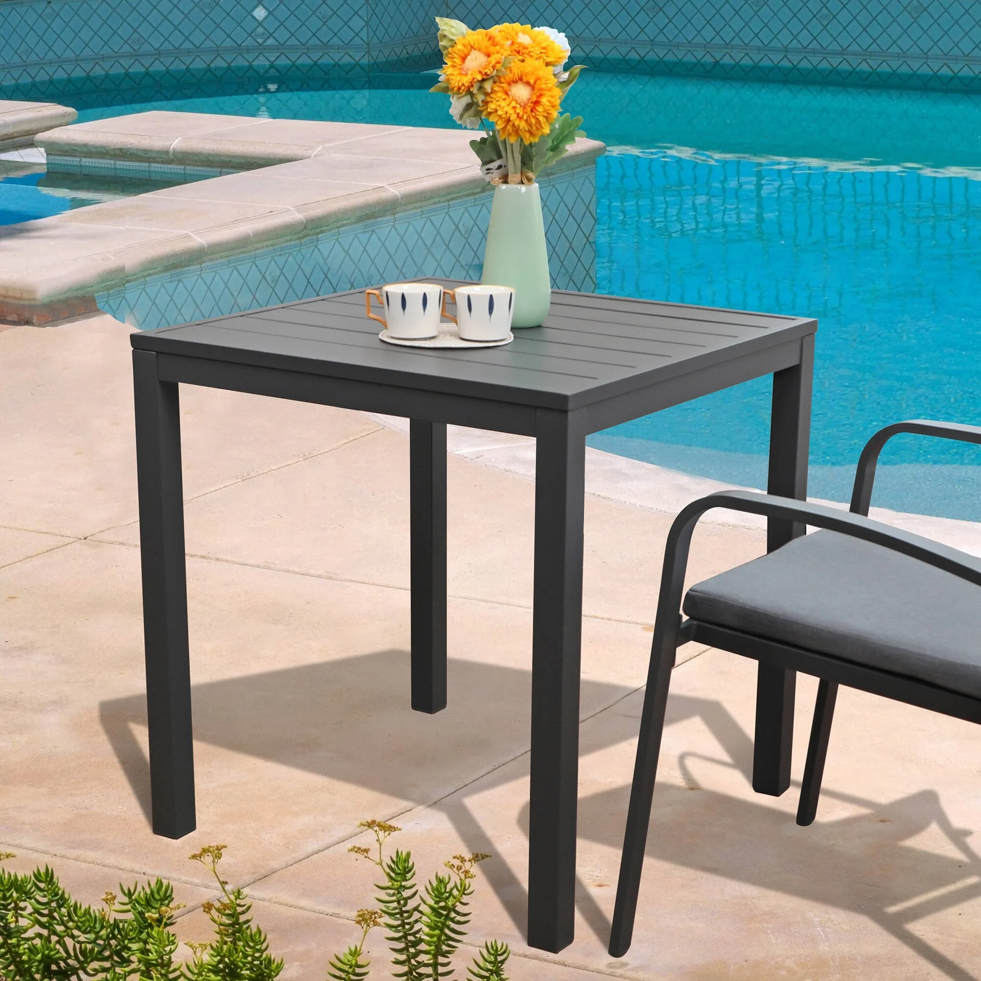 35 x 35 Aluminum Outdoor Square Dining Table
