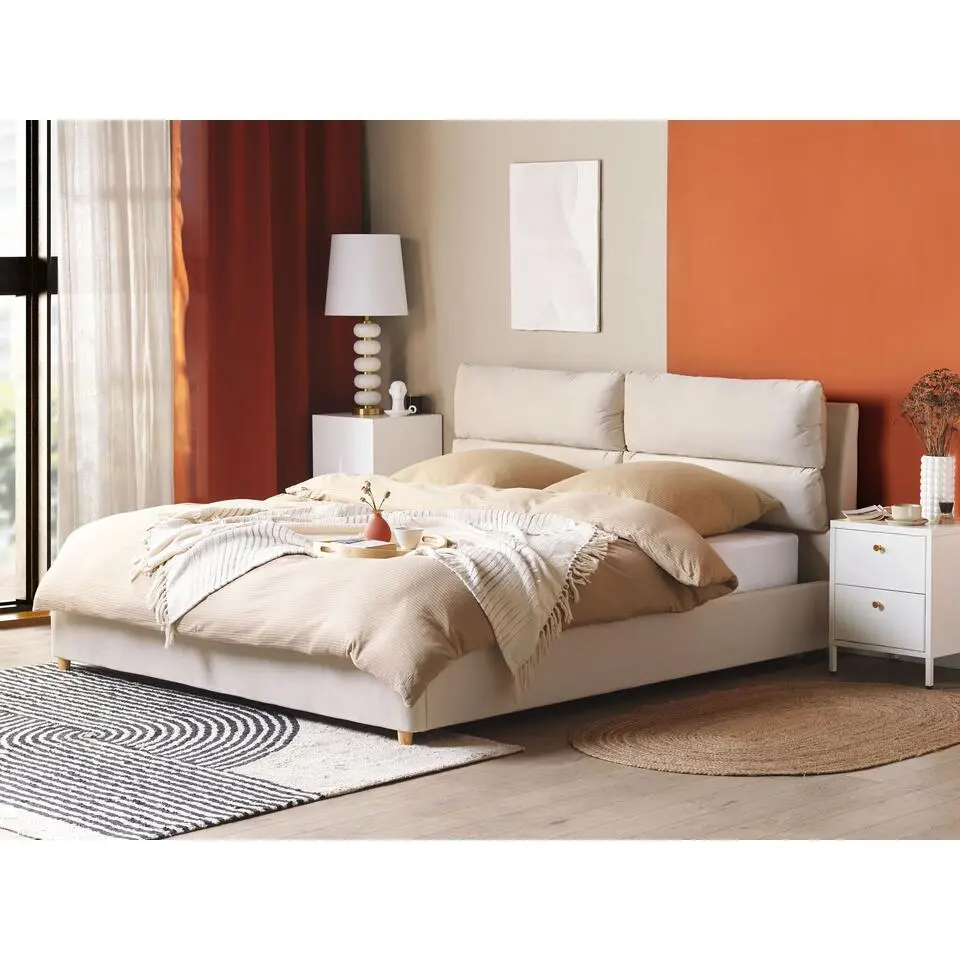 BATILLY - Tweepersoonsbed - Beige - 180 x 200 cm - Fluweel