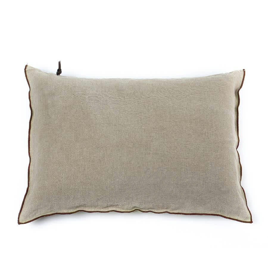 ORIENT EXPRESS - ORIENT EXPRESS Coussin en lin pur lavé Begur Beige Orange  40x60