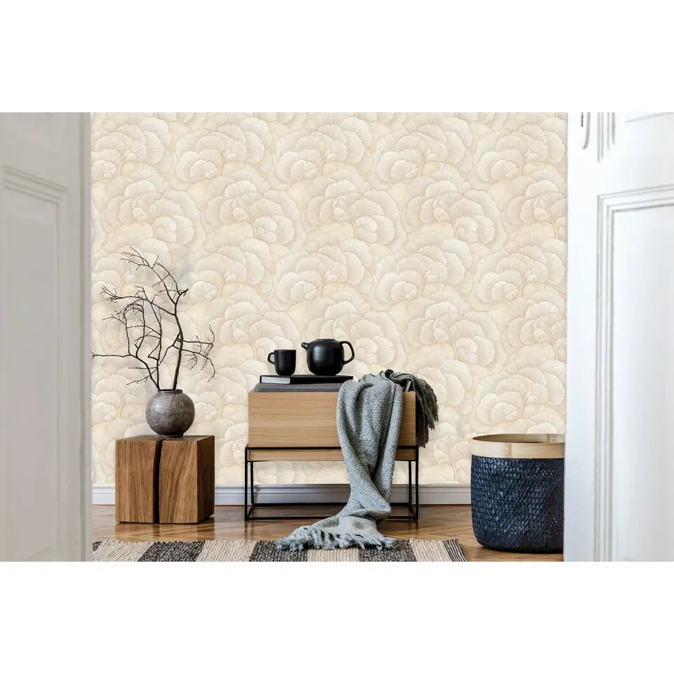 Dutch Wallcoverings Vliesbehang Renaissance blossom - creme - 10,05m x 53cm