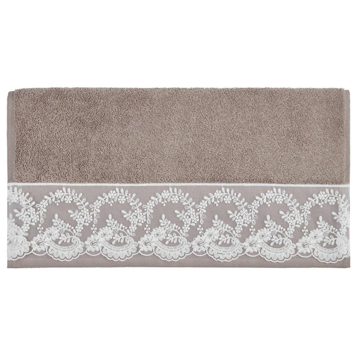 YASMEEN - Serviette de toilette Mastic 50x100 cm