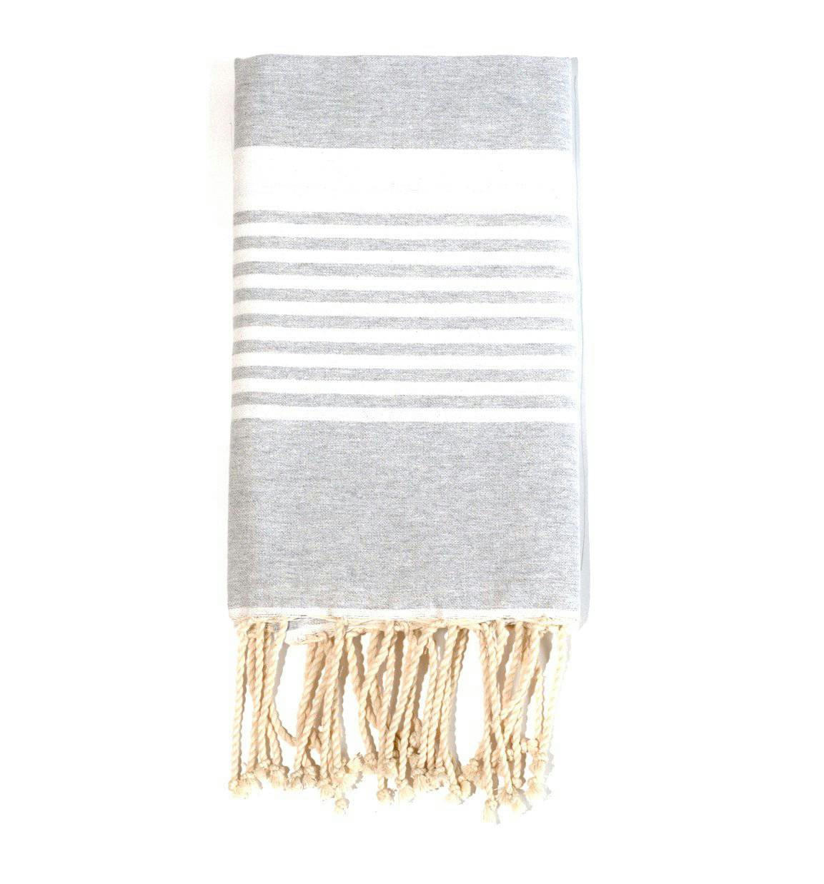 - Fouta en coton 100x200cm gris argent