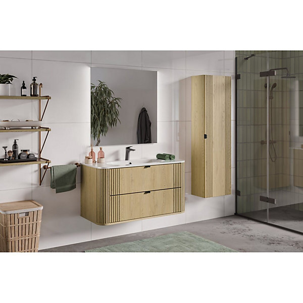 Ensemble de salle de bain KORI : meuble sous vasque 100cm et vasque à encastrer