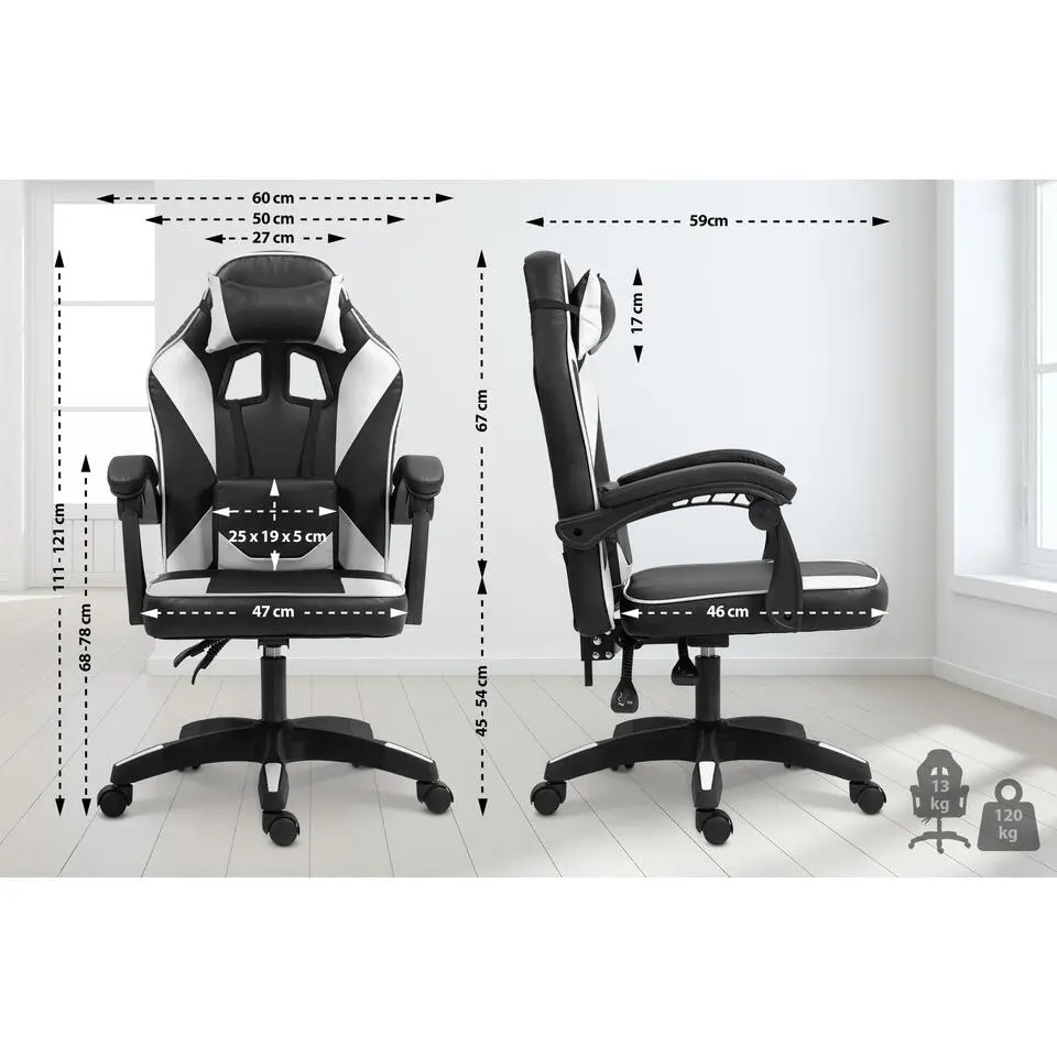 CLP Bureaustoel Orkney zwart Frame - Kunststof - zwart/wit