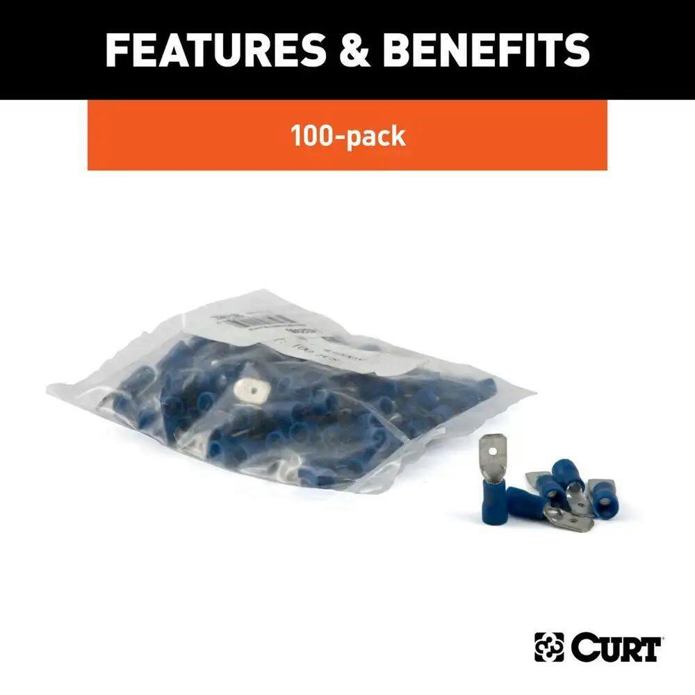CURT Male Quick Connectors (16-14 Wire Gauge, 100-pk)