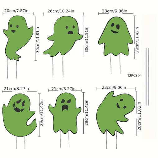 NNETM 6pcs Glowing Ghost Garden Stake