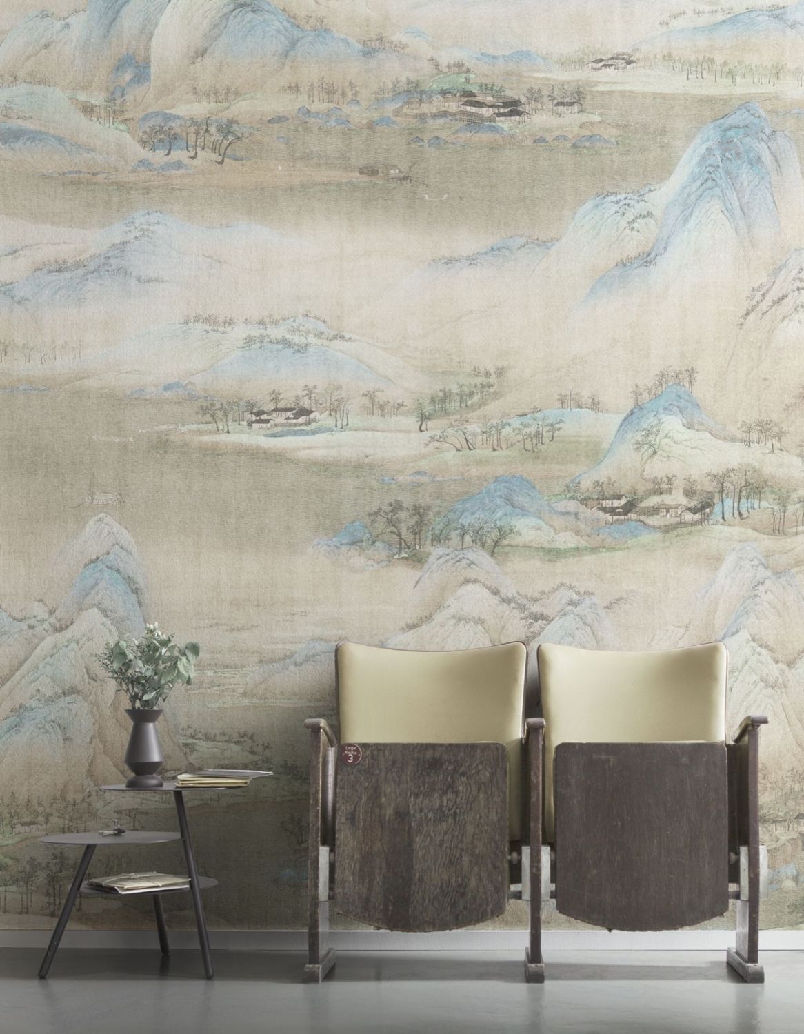 Sanders & Sanders fotobehang berglandschap beige en blauw - 200 x 280 cm - 611970