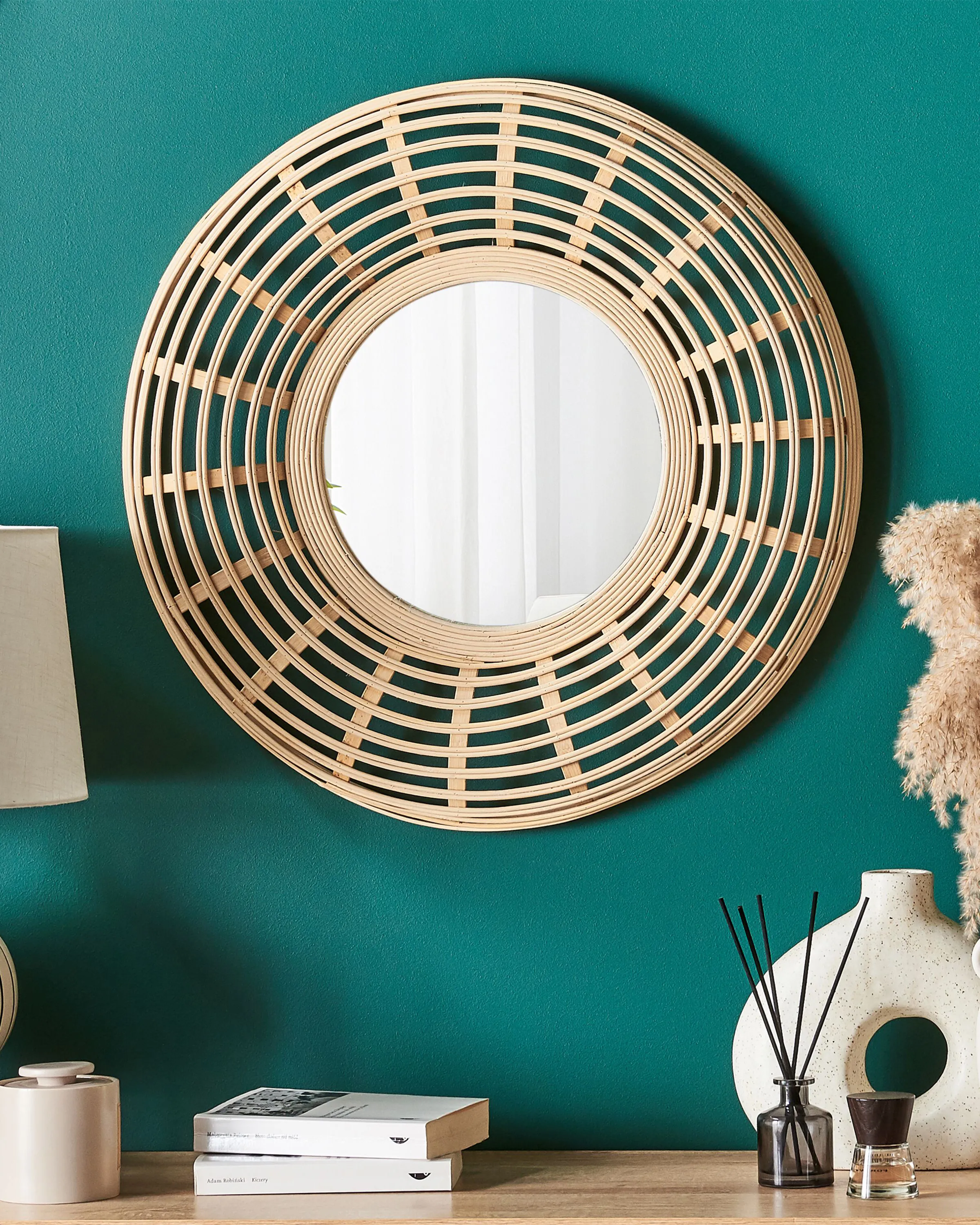 Wall Mirror HANUA 60 cm 60 cm Bamboo Natural