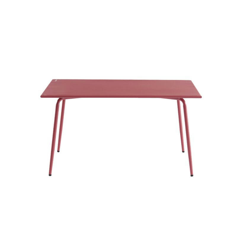 PANTONE - Table de jardin en acier rouge indien 140x80 cm
