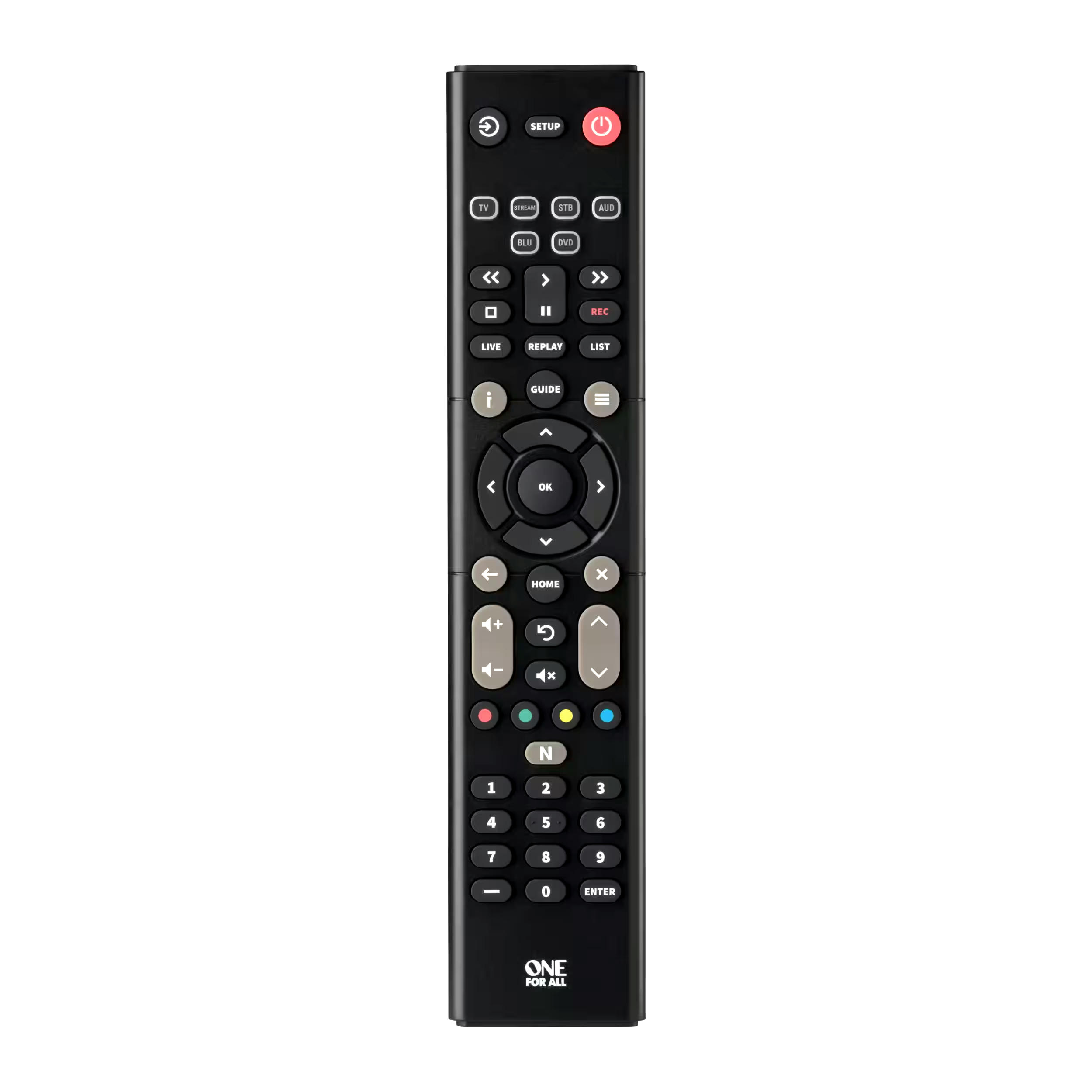 One For All Essence 6-Device Universal Remote Control, Black